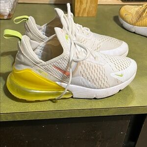 Nike Kids White and Yellow Sneakers